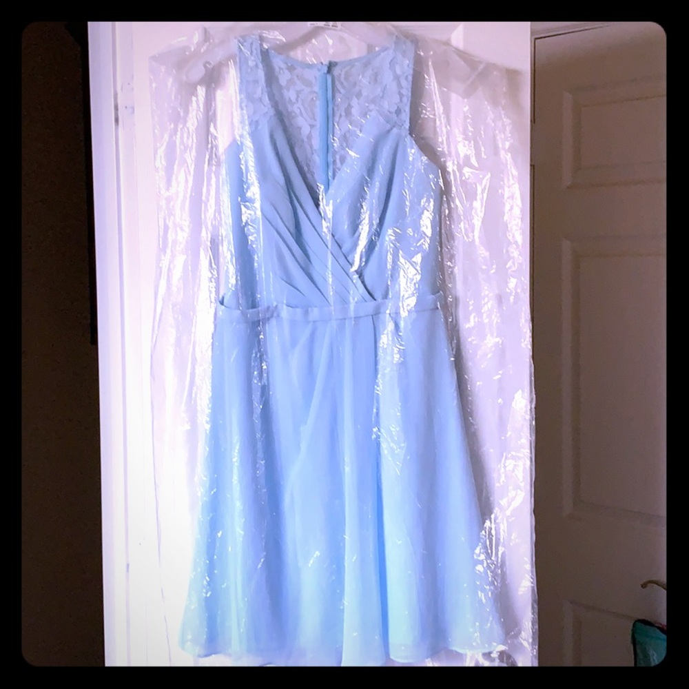 Bridesmaid Dress Lt Blue Chiffon & Lace NWT